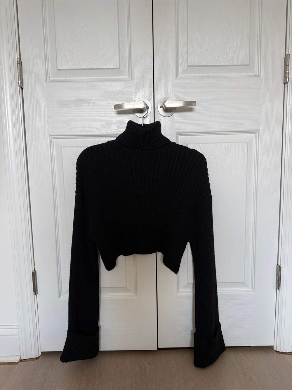 NA-KD Cropped Ribbed Polo Sweater